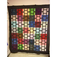 Twin Size Quilt, Regenbogen Kopfstein Quilt, 64" X 83" von Cathithesewingaddict