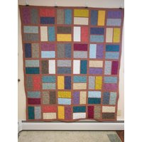 Twin-Size-steppdecke, Warmen Farbigen Große Block Modernen Twin-Size Quilt 68 "x 80" von Cathithesewingaddict