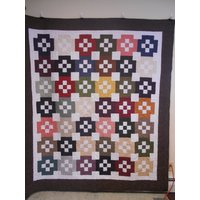 Voller Größe Quilt, Handgefertigte Steppdecke, Handgemachte Voller Grenzt Neun Patch 75 "x 85" von Cathithesewingaddict