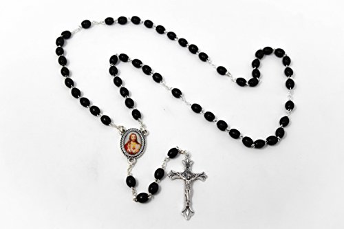 Rosenkranz mit Heiligem Herz Jesus, Holz-Rosenkranz, katholische Chaplets und Lourdes-Gebetskarte von Catholic Gift Shop Ltd