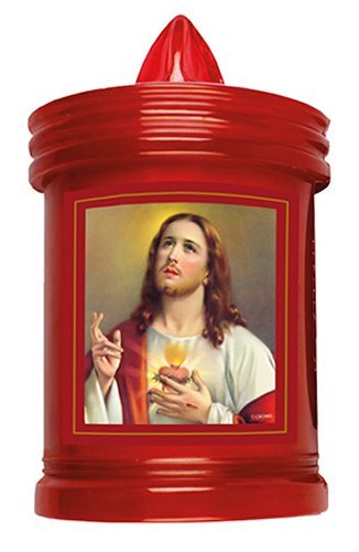 Catholic Gift Shop Ltd Sacred Heart of Jesus Grablicht – Akku Grablicht Kerze & Gebet Karte von Catholic Gift Shop Ltd