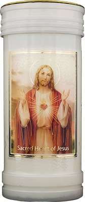 Sacred Heart of Jesus Stumpenkerze & Gold Folie Highlights von Catholic Gift Shop Ltd