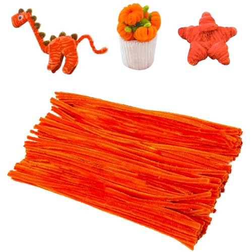 Cathpetic 200 Stück Pfeifenreiniger,30cm Chenilledraht,Verwendet für Kinder DIY handgemachte Plüsch Spielzeug Dekoration Produktion，Handgemachte Geschenke für Kinder,Orange rot von Cathpetic