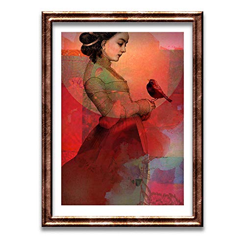 Cathrin Welz-Stein Hochwertiger Kunstdruck Poster Print – Lady Red - Künstlerin A3 – 297mm x 420mm Badezimmer Deko Bilder Wohnzimmer Poster & Kunstdrucke | Lieferung ohne Rahmen von Cathrin Welz-Stein
