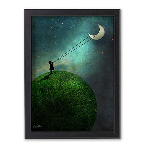 Cathrin Welz-Stein Hochwertiger Kunstdruck Poster Print – Moon - Künstlerin A3 – 297mm x 420mm Badezimmer Deko Bilder Wohnzimmer Poster & Kunstdrucke | Lieferung ohne Rahmen von Cathrin Welz-Stein