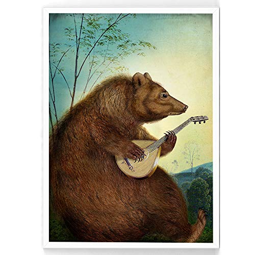 Cathrin Welz-Stein Hochwertiger Kunstdruck Poster Print – Bear – Künstlerin A2 - 420mm x 594mm Badezimmer Deko Bilder Wohnzimmer Poster & Kunstdrucke | Lieferung ohne Rahmen von Cathrin Welz-Stein