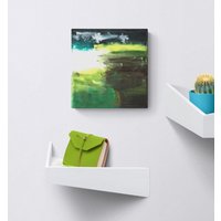Kleine Grüne Abstrakte Paletten-Messer-Malerei - Moderne Kunst-Neue Hauptgeschenke von CathySavelsAbstracts