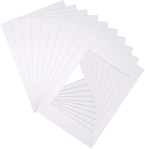 10 Pcs Passepartout Rahmen Papier, Passe Partout Karton 25x30cm Rechteckig, Paspertout Rahmen Matten, Bilderrahmen Säurefrei Weiß für Einrahmen von Bilder Fotos Poster Gemälde (25,4 x 30,5 cm) von Catime