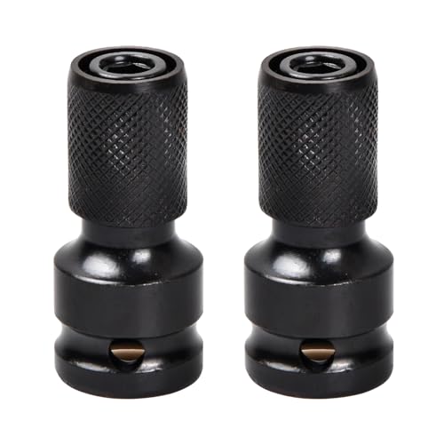 2 Stück Bit Bohrer Adapter, Bithalter Stecknuss Adapters Bohrfutter Satz, Schlagschrauber Zubehör set 1/2 Vierkantantantrieb auf 1/4 Sechskantschaft für Ratschen Schraubern Bohrmaschinen (B) von Catime