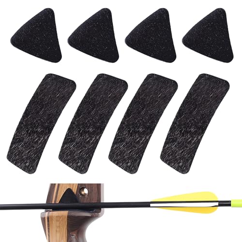 Catime 4 Paar Archery Arrow Rest Pad, Fell Pfeilauflage Kunstpelz Aufkleber, Pfeilauflage Bogenschießen Bogenpfeil Selbstklebend für Recurve Bogen Recurvebogen Jagdschießen Anti Rutsch von Catime