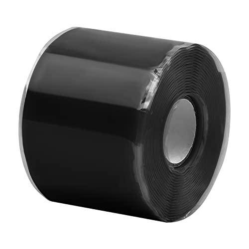 Selbstverschweißendes Silikonband, Selbstklebend Dichtband Reparaturband 50mm x 3m x 1mm, Silikon Tape Isolierband, Selbstdehnendes Dichtungsband für Luft- & Wasserdicht Rohrreparatur (Schwarz) von Catime