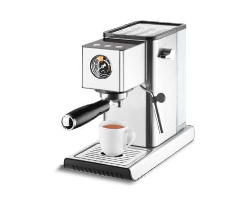 Catler Espressomaschine, Cappuccino und Latte, Italienische Pumpe 20 bar und Milchaufschäumer – Espresso-Kaffeemaschine, Thermoblock, mit patentierter Dampfdüse, Barista Express ES300 von Catler