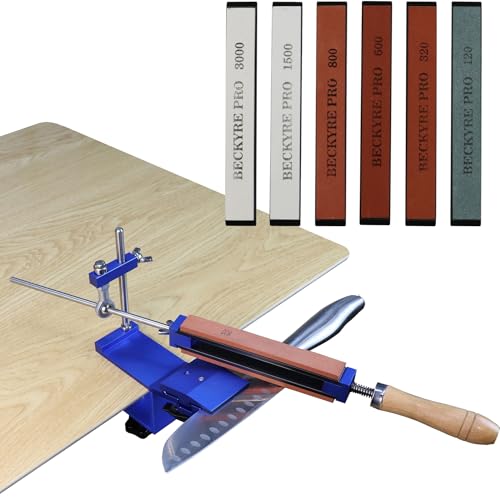 Catoco Messerschärfer Profi Messerschleifer Professioneller Messerschärfer knife Sharpener mit Schnellspanner Mehrzweck- Messerschärfer mit festem Winkel und 6 Abziehsteinen von Catoco