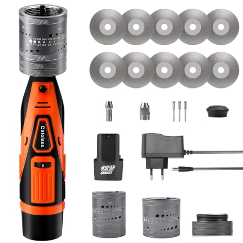 12V Wolfram Elektrodenschärfer-Set für WIG-Schweißen, 6 Größen, 8 Winkel, kabelloser Wolframschleifer zum WIG-Schweißen mit flachem Schleifblock, Trennschlitz, mehreren Winkeln und Versätzen 12V Wolfram Elektrodenschärfer-Set für WIG-Schweißen, 6 Größen, 8 Winkel, kabelloser Wolframschleifer zum WIG-Schweißen mit flachem Schleifblock, Trennschlitz, mehreren Winkeln und Versätzen von Catolsss
