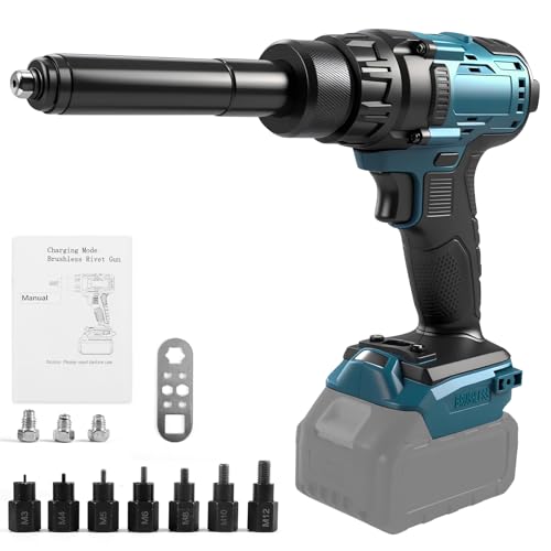 2-in-1 Akku Nietzange Set für Ma-kita Akku 18V Li-Ion,für Nieten 1/8", 5/32", 3/16", 3/32",Bürstenloser Nietwerkzeug für Baustellen, Autoreparaturen & Heimwerker (Ohne Akku) von Catolsss