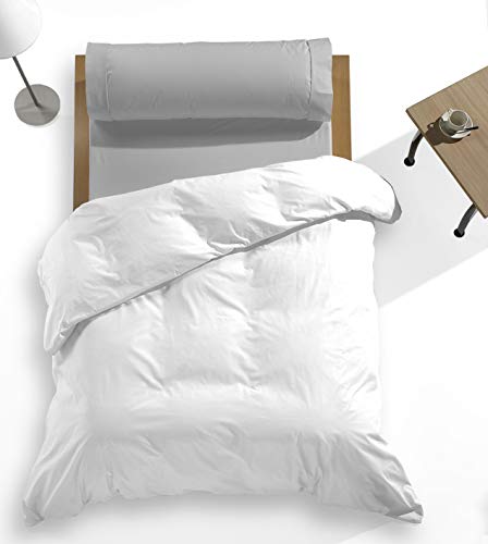 Catotex - Wende-Bettbezug, zweifarbig, einfarbig, für Bettdecke aus 50 % Baumwolle, 50 % Polyester, für Betten mit 135 cm, Weiß von Catotex