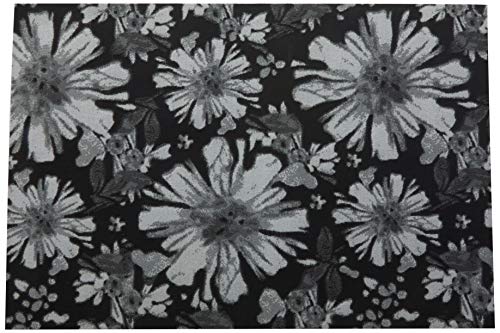 Catral 40020030 Teppich Küche und Flur Blumen, 50 x 75 cm, Schwarz und Weiß von Catral