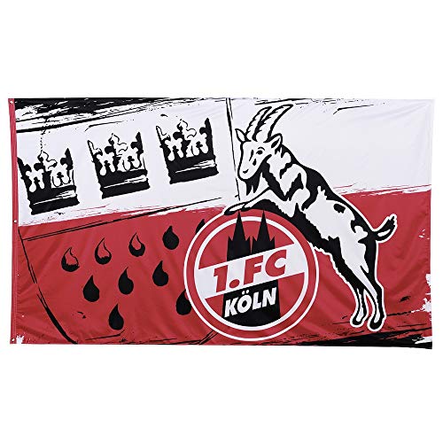 1. FC Köln XL Hissfahne - Wappen - Fahne 150 x 250 cm, Flagge - Plus Lesezeichen I Love Köln von Catry