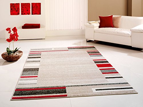 Cats Collection Designer Teppich beige-rot 60 x 110 cm von Cats Collection