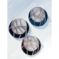 Cresent Mond Mit Wolke Lötmuster Buntglas Hängend Weihnachtsbaum Ornament von CatsPajamasGlass