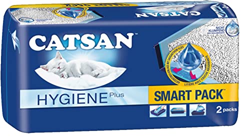 CATSAN Hygiene Plus Katzenstreu, Nicht klumpend, für ausgewachsene Katzen, mit Einsatz, 2 x 4 l Beutel, 2 x 2 Einlagen CATSAN Hygiene Plus Katzenstreu, Nicht klumpend, für ausgewachsene Katzen, mit Einsatz, 2 x 4 l Beutel, 2 x 2 Einlagen von Catsan