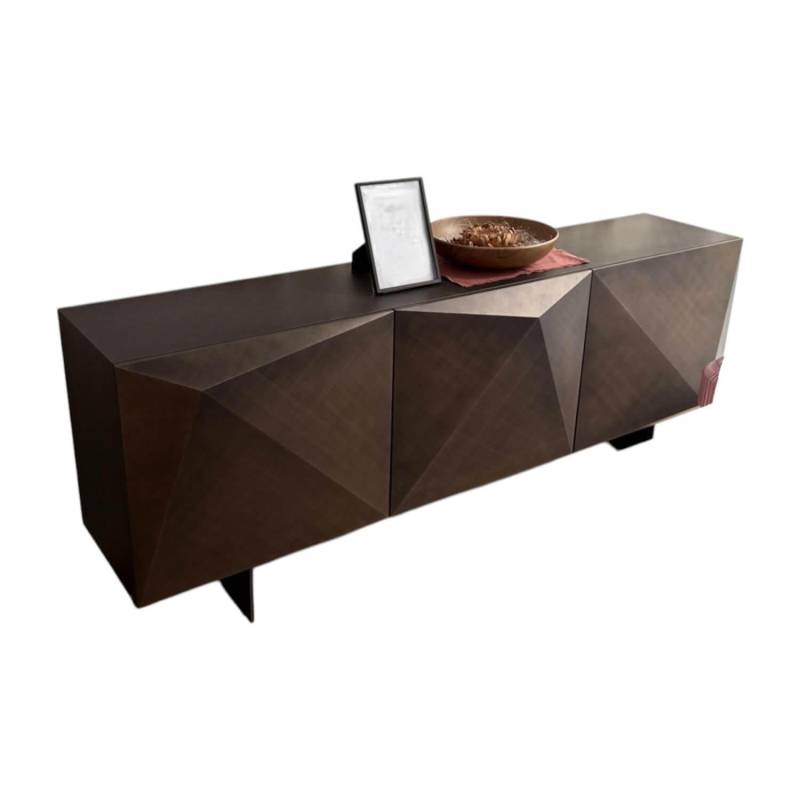 Anrichte Kayak Holz Brushed Bronze Braun Grau Gestell Metall OP69 Matt Graphite ... von Cattelan Italia