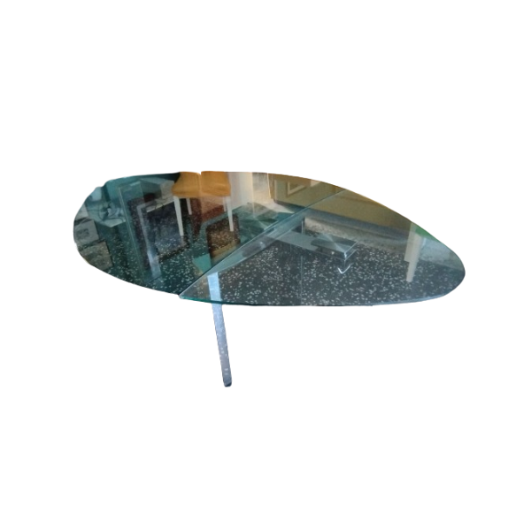 Ausziehbarer Esstisch Daytona Almond aus Glas und Edelstahl, Cattelan Italia von Cattelan Italia