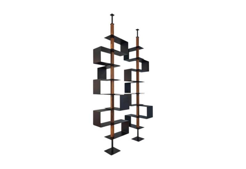 Cattelan Italia Regal 2er Set Raumteiler Tokyo Nussbaum Canaletto GFM73 Schwarz Lackiert von Cattelan Italia