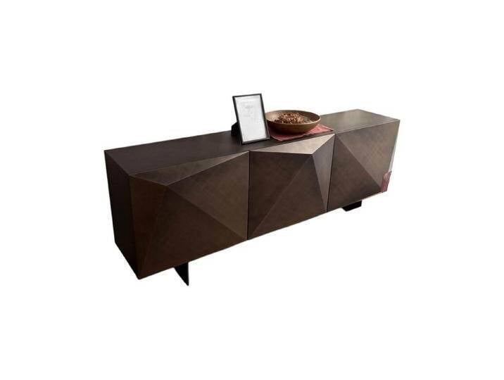 Cattelan Italia Sideboard Anrichte Kayak Holz Brushed Bronze Braun Grau Gestell Metall, grau von Cattelan-Italia