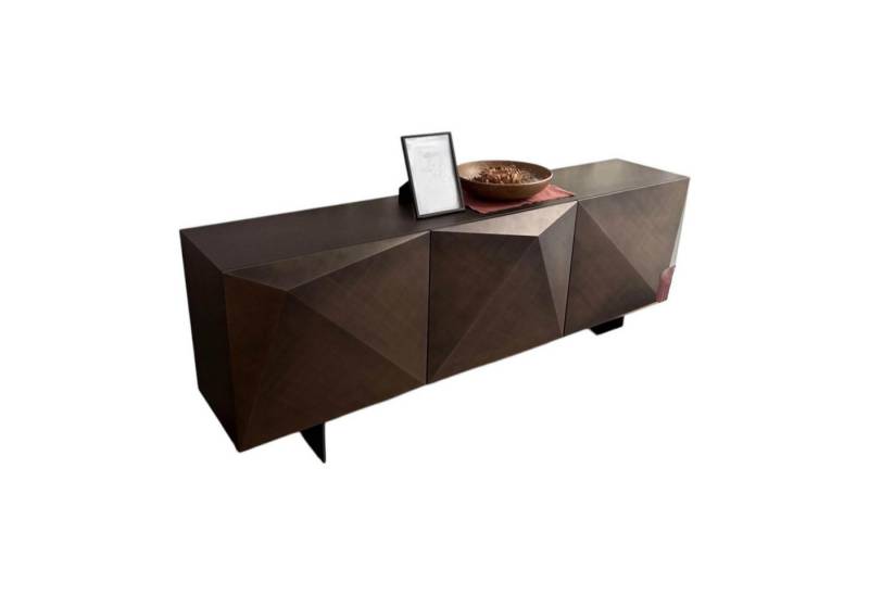 Cattelan Italia Sideboard Anrichte Kayak Holz Brushed Bronze Braun Grau Gestell Metall von Cattelan Italia
