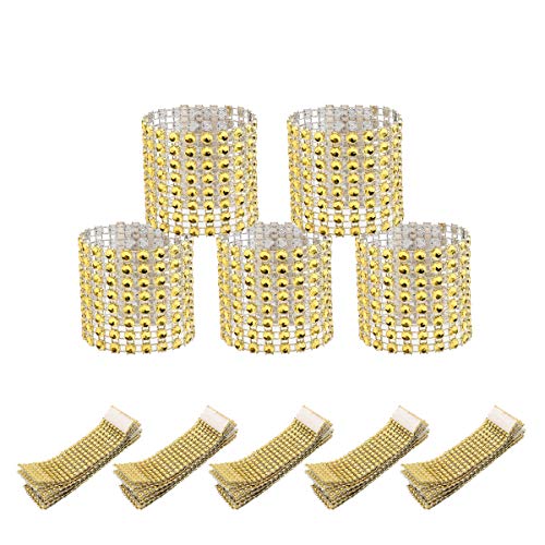 50 Stück Serviettenringe, Funkelnde Serviettenringe, Stühle Bogen glänzende Schnallen, Dekoration für Party, Hochzeit, Event, Party (Gold) von CattleyaHQ
