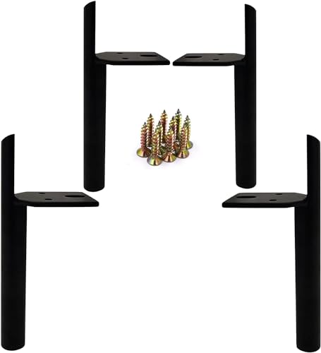 Möbelbeine, solide Möbel-Ersatzbeine, 12,7 cm, Gold, 4 Stück, Moderne Metall-Tischbeinfüße, stabile Möbelstützfüße (schwarz, H180 mm) von Cattlle