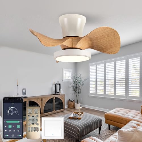 Caufloce Klein Modern Deckenventilator Mit Licht Reversibel Timer Deckenventilator Mit Beleuchtung 6 Gang Dc Dimmbar Leise Ventilator Lampe Für Schlafzimmer Wohnzimmer-black woodgrain Caufloce Klein Modern Deckenventilator Mit Licht Reversibel Timer Deckenventilator Mit Beleuchtung 6 Gang Dc Dimmbar Leise Ventilator Lampe Für Schlafzimmer Wohnzimmer-black woodgrain von Caufloce