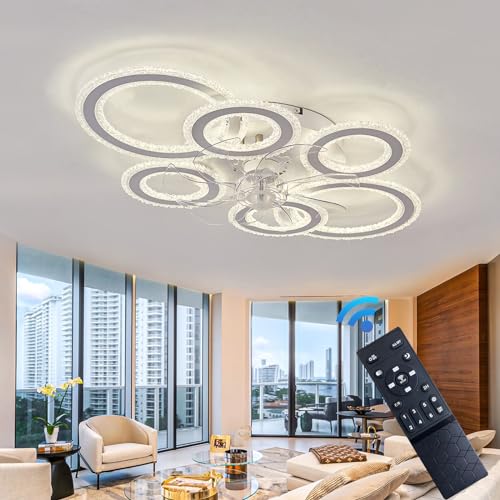 Caufloce LED DC Groß Deckenventilator Mit Beleuchtung Reversibel Leise Deckenventilator Mit Licht 6 Gangs Dimmbar Deckenlampe Mit Ventilator Timer Für Wohnzimmer-white Caufloce LED DC Groß Deckenventilator Mit Beleuchtung Reversibel Leise Deckenventilator Mit Licht 6 Gangs Dimmbar Deckenlampe Mit Ventilator Timer Für Wohnzimmer-white von Caufloce