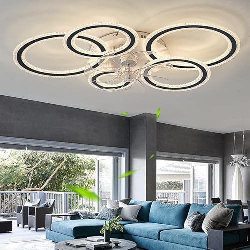 Caufloce LED-deckenleuchte Mit Ventilator Groß Alexa, Dimmbar Deckenventilator Lampe Leise, Reversibel Deckenventilator Mit Beleuchtung 6 Speed Timer Modern Für Wohnzimmer-Schwarz Alexa Caufloce LED-deckenleuchte Mit Ventilator Groß Alexa, Dimmbar Deckenventilator Lampe Leise, Reversibel Deckenventilator Mit Beleuchtung 6 Speed Timer Modern Für Wohnzimmer-Schwarz Alexa von Caufloce