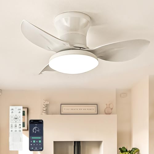 Deckenventilator Mit Beleuchtung, Reversibel Led Schlafzimmerventilator Lampe, Moderner Celing Light with Fan 6 Gang, Dc Deckenventilator Mit Licht Und Fernbedienung Mobile App Dimmbar-Blackwood A Deckenventilator Mit Beleuchtung, Reversibel Led Schlafzimmerventilator Lampe, Moderner Celing Light with Fan 6 Gang, Dc Deckenventilator Mit Licht Und Fernbedienung Mobile App Dimmbar-Blackwood A von Caufloce
