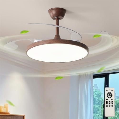 Groß Deckenventilator Mit Beleuchtung Und Fernbedienung Leise Schlafzimmer Einziehbare Lampe Mit Ventilator LED Dimmbar Reversibel Deckenventilator Mit Licht Modern 6 Gang Für Wohnzimmer-Wood||95cm Groß Deckenventilator Mit Beleuchtung Und Fernbedienung Leise Schlafzimmer Einziehbare Lampe Mit Ventilator LED Dimmbar Reversibel Deckenventilator Mit Licht Modern 6 Gang Für Wohnzimmer-Wood||95cm von Caufloce