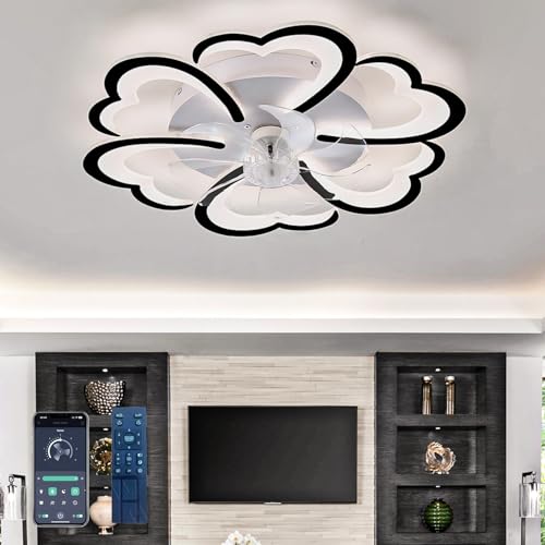 LED Deckenventilator Mit Beleuchtung Reversibel Dimmbar Timer Deckenventilator Mit Licht Und Fernbedienung 6 Gang Dc Moderne Lampe Mit Ventilator Für Wohnzimmer Schlafzimmer-Black LED Deckenventilator Mit Beleuchtung Reversibel Dimmbar Timer Deckenventilator Mit Licht Und Fernbedienung 6 Gang Dc Moderne Lampe Mit Ventilator Für Wohnzimmer Schlafzimmer-Black von Caufloce