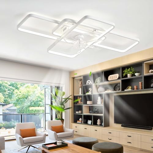 LED Deckenventilator Mit Beleuchtung Und Fernbedienung Leise, Modern 7 Blade Reversibel Dimmbar Lampen Mit Ventilatoren Smart Schlafzimmer Timer Fan with Light DC 6 Gang Für Wohnzimmer-Schwarz||72cm LED Deckenventilator Mit Beleuchtung Und Fernbedienung Leise, Modern 7 Blade Reversibel Dimmbar Lampen Mit Ventilatoren Smart Schlafzimmer Timer Fan with Light DC 6 Gang Für Wohnzimmer-Schwarz||72cm von Caufloce