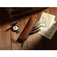 Leder Zipper Organizer, Cutsom Name Pen Pouch, Personalisierte Case, Stifthalter, Füllfederhalter Fall, Schule Geschenk von CaumanOlims