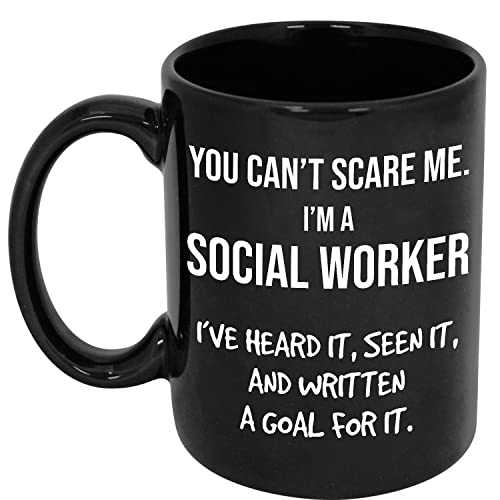 Tasse für Sozialarbeiter – Geschenk für Sozialarbeiter – "You Can't Scare Me, I'm A Social Worker" – Social Work Graduation – Social Worker Thanks Black 325 ml oder 425 ml Keramiktasse Tasse für Sozialarbeiter – Geschenk für Sozialarbeiter – "You Can't Scare Me, I'm A Social Worker" – Social Work Graduation – Social Worker Thanks Black 325 ml oder 425 ml Keramiktasse von CavaStar