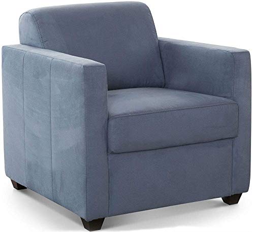 Cavadore Sessel Camerus mit Federkern / Polstersessel im trendigem Design / 78 x 80 x 83 / Mikrofaser: blau von CAVADORE