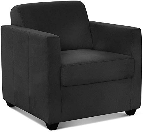 Cavadore Sessel Camerus mit Federkern / Polstersessel im trendigem Design / 78 x 80 x 83 / Mikrofaser: schwarz von CAVADORE