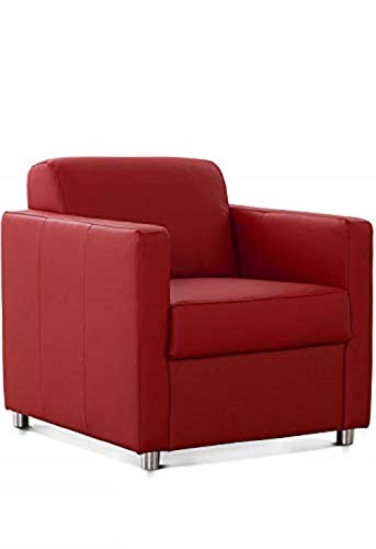 CAVADORE Corianne Sessel, mit Federkern, Polstersessel in Lederoptik Design, 78 x 80 x 83, Kunstleder: rot von CAVADORE
