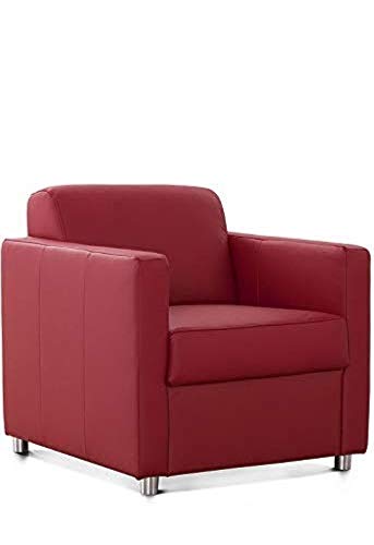 CAVADORE Corianne Sessel, mit Federkern, Ledersessel Design, 78 x 80 x 83, Echtleder: rot von CAVADORE