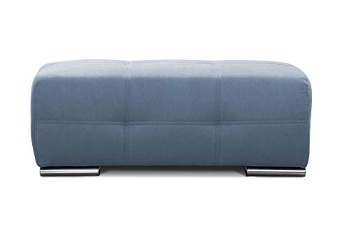 Cavadore Hocker Mistrel, Sitzhocker mit leichter Fleckentfernung dank Soft Clean, geeignet für Haushalte mit Kindern, Haustieren, 109 x 42 x 73, blau von CAVADORE