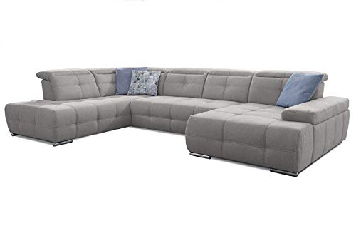 Cavadore Wohnlandschaft Mistrel mit verstellbaren Kopfteilen / Sofagarnitur mit leichter Fleckentfernung dank Soft Clean / Geeignet für Haushalte mit Kindern, Haustieren /343 x 77 x 228 / hellgrau Cavadore Wohnlandschaft Mistrel mit verstellbaren Kopfteilen / Sofagarnitur mit leichter Fleckentfernung dank Soft Clean / Geeignet für Haushalte mit Kindern, Haustieren /343 x 77 x 228 / hellgrau von CAVADORE