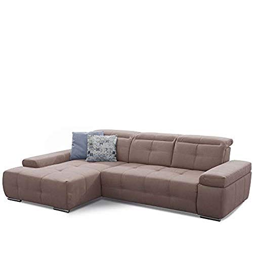 Cavadore Ecksofa Mistrel mit Schlaffunktion, L-Form Sofa mit leichter Fleckentfernung dank Soft Clean, geeignet für Haushalte mit Kindern, Haustieren, 273 x 77 x 173, hellbraun von CAVADORE