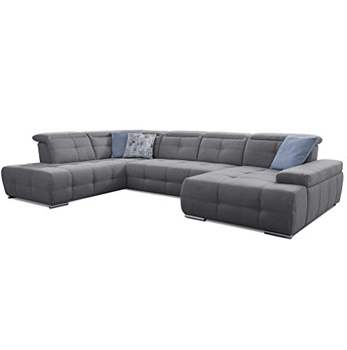 Cavadore Wohnlandschaft Mistrel mit verstellbaren Kopfteilen / Sofagarnitur mit leichter Fleckentfernung dank Soft Clean / Geeignet für Haushalte mit Kindern, Haustieren /343 x 77 x 228 / grau Cavadore Wohnlandschaft Mistrel mit verstellbaren Kopfteilen / Sofagarnitur mit leichter Fleckentfernung dank Soft Clean / Geeignet für Haushalte mit Kindern, Haustieren /343 x 77 x 228 / grau von CAVADORE