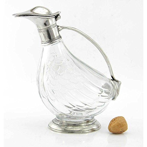 Cavagnini Krug aus mundgeblasenem Glas und Zinn in Form einer Ente von Cavagnini